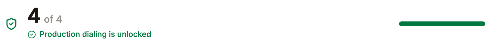 Actual readiness indicator with four required steps complete.